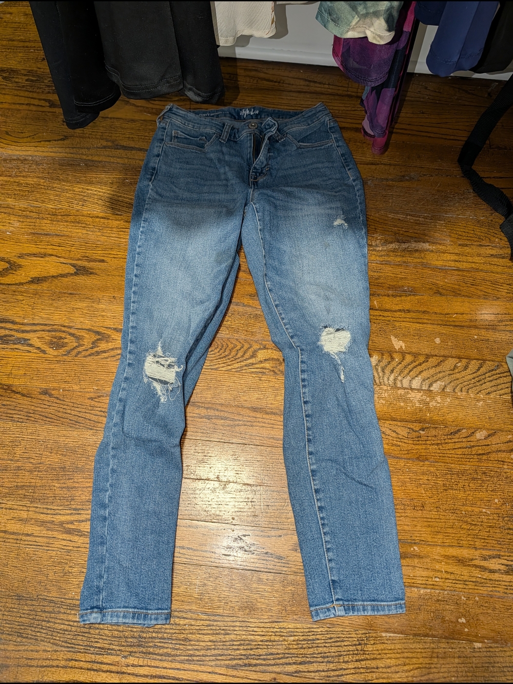 Style & Co. Distressed Blue Skinny Jeans